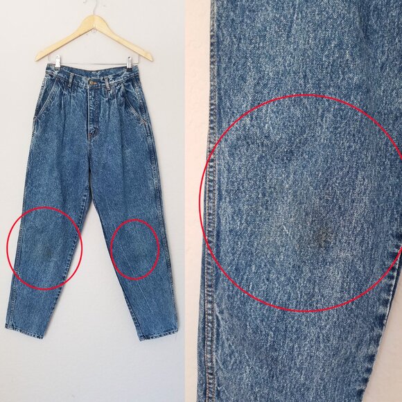 Vintage Bill Blass High Waist Pleated Front Mom Jean 10 Stone Wash Tapered Leg - Picture 14 of 16